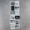 A collage of black and white photos and text displayed in a white multi-photo frame against a textured gray background. Produktbild-Vorschau