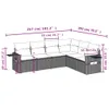 6-tlg. Garten-Sofagarnitur mit Kissen Grau Poly Rattan Produktbild-Vorschau 3