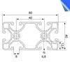 Aluprofil 40x80 Superleicht Nut 8 I-Typ | 1100mm - Produktbild-Vorschau 2