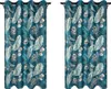 Vorhänge mit Ösen 140x250 cm 2 Stücke mit Blättern und Produktbild-Vorschau 1