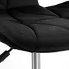 A close-up view of the quilted seat of a black office chair. Náhled obrázku produktu