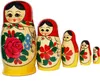 Matroschka Puppen Babuschka  Rotes Tuch Set aus 5 Produktbild-Vorschau 2