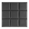 A wall of nine dark gray upholstered square panels arranged in a 3x3 grid. Anteprima dell’immagine prodotto