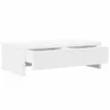 A white monitor stand with two drawers, shown from a side angle against a white background. Anteprima dell’immagine prodotto