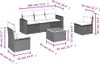vidaXL 6-tlg. Garten-Sofagarnitur mit Kissen Schwarz Poly Produktbild-Vorschau 3