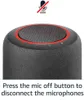 Close-up of the top of an Amazon Echo Studio speaker with a red light ring and buttons, with an icon indicating the microphone is off. Anteprima dell’immagine prodotto