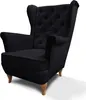 Schwarz Ohrensessel aus Velours Falco 86 cm Sessel mit Produktbild-Vorschau 2