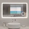 Miroir LED 120x70cm, anti-buée avec horloge, blanc froid Voir les images du produit 6