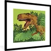 MuchoWow® Gerahmtes Poster Dinosaurier - Pflanzen - Braun - Produktbild-Vorschau 1