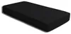 A black fitted sheet is shown from a slightly elevated side angle on a white background. Produktbild-Vorschau