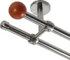 Gardinenstange Set Edelstahl Look Metall Ø 16mm Produktbild-Vorschau 1