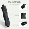 A vacuum cleaner main brush with descriptive text and close-up images of its features. Produktbild-Vorschau