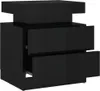 A black high-gloss nightstand with two drawers. Náhľad obrázku produktu