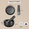 Gourmeo Mörser mit Stößel Set aus Granit - 12x12xH7cm - Produktbild-Vorschau 6