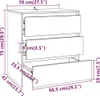 vidaXL Príborník biely 70x41x75 cm Materiál dreva Náhľad obrázku produktu 9