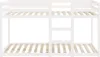A white bunk bed frame with wooden slats. Produktbild-Vorschau