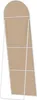 The back of a white floor mirror with a brown backing. Produktbild-Vorschau