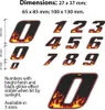 Sticker Rennnummer für Motorrad "2" Flames 100 x 130 mm Produktbild-Vorschau 2