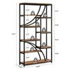 A diagram showing the dimensions and weight capacity of a bookshelf. Voir les images du produit
