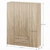 A 3D rendering of a light wood-effect wardrobe with dimensions indicated. Náhľad obrázku produktu