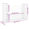 vidaXL Gabionový kôš U-Form s 2 stĺpmi Iron 140x20x100 cm Náhľad obrázku produktu 6