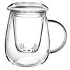A clear studio shot of a glass tea mug with an infuser and lid. Produktbild-Vorschau
