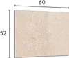 A beige glass splashback with dimensions indicated. Náhľad obrázku produktu