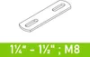 Steg für Bügelschrauben 1/2" (21,3 mm) - M8 Produktbild-Vorschau 1