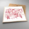 Gerahmtes Poster - Rahmen in heller Eiche - Rot Textur Produktbild-Vorschau 3