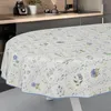 Tischdecke Floral Blumenkaro Blau Oval 240x140cm mit Produktbild-Vorschau 2