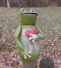 Zaunfigur Zaunhocker Frosch mit Herz Gartendekoration Eisen Produktbild-Vorschau 1