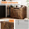 Coffre de rangement - Banc/pouf - 63 cm - Bois - Couvercle Voir les images du produit 8
