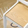 Detailaufnahme der Holzlehne und -sitzfläche des Stuhls aus dem SoBuy Set KMB60-WN Produktbild-Vorschau