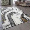 Wohnzimmer Teppich mit Marmor-Optik in Grau und Gold Tönen Produktbild-Vorschau 1