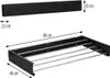 A diagram showing a black wall-mounted drying rack with dimensions indicated by measurement lines and text. Náhľad obrázku produktu