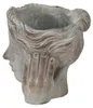 Clayre & Eef Blumentopf Kopf 14x16x17 cm Grau Stein Hände Produktbild-Vorschau 3