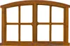 A rustic, antique-style window frame made of rusted iron, divided into eight panes. Produktbild-Vorschau
