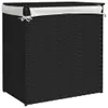 vidaXL Wäschekorb mit 2 Fächern Schwarz 53x35x57 cm Poly Produktbild-Vorschau 6