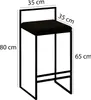 Diagram showing dimensions of a black bar stool. Náhľad obrázku produktu