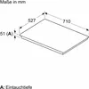 A diagram showing the dimensions of a cooktop. Anteprima dell’immagine prodotto