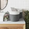vidaXL Aufbewahrungskörbe 2 Stk. Grau und Weiß Ø28x28 cm Produktbild-Vorschau 3