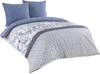 3 tlg Baumwolle Renforce Bettwäsche 200x200 blau weiß Produktbild-Vorschau 2