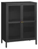 Sideboard ’Säkylä’ Stahl mit 2 Glastüren geriffelt 84 x 64 Produktbild-Vorschau 2