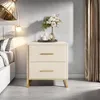 Ensemble de 2 tables de chevet ProximaX en velours beige Voir les images du produit 1