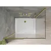 A top-down view of a modern shower enclosure and shower tray, set against a grey tiled wall and light wooden floor. Podgląd zdjęcia produktu