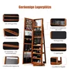A jewelry cabinet with various storage compartments and features is displayed with accompanying text and close-up images highlighting specific storage options. Náhľad obrázku produktu