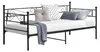 Letto in metallo "Kerava" con rete a doghe 90x200 cm, nero Anteprima dell’immagine prodotto 1