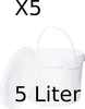 BenBow Eimer mit Deckel 5L x5 Weiß - lebensmittelecht, Produktbild-Vorschau 1
