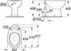 Technical drawing of a toilet with dimensions. Náhľad obrázku produktu