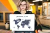 MuchoWow® Laptop Aufkleber Sticker Cover Weltkarte - Blau - Produktbild-Vorschau 5